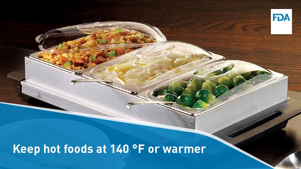 U.S. FDA on X: This holiday don't let your hot dishes cool down! Keep hot  foods at 140°F or warmer using a food thermometer to check. Serve or keep  food hot in