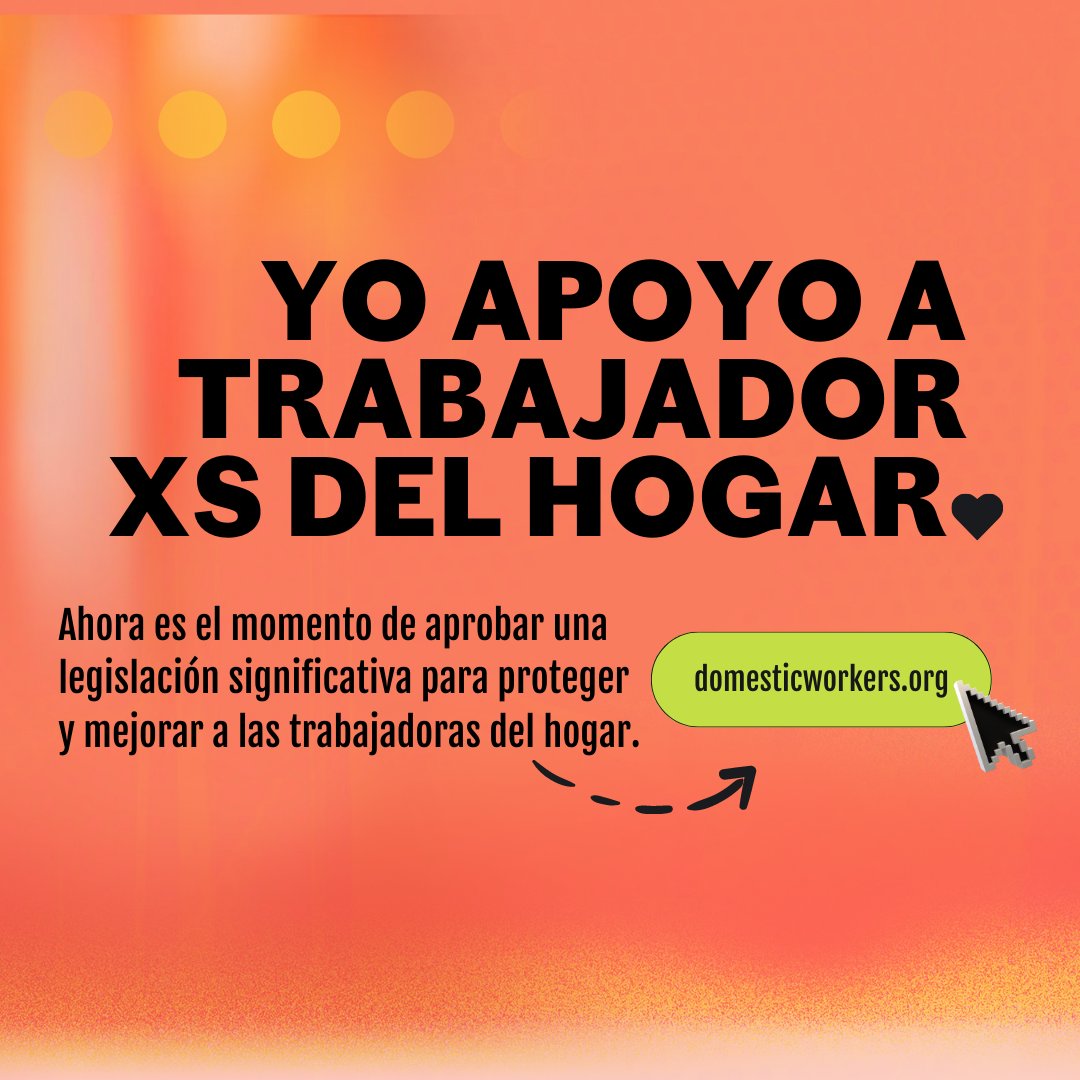 We support domestic workers! Do you? Click here to tell your congressperson to co-sponsor a federal #DomesticWorkersBillofRights #P4WL: act.domesticworkers.org/a/tell-your-mo…