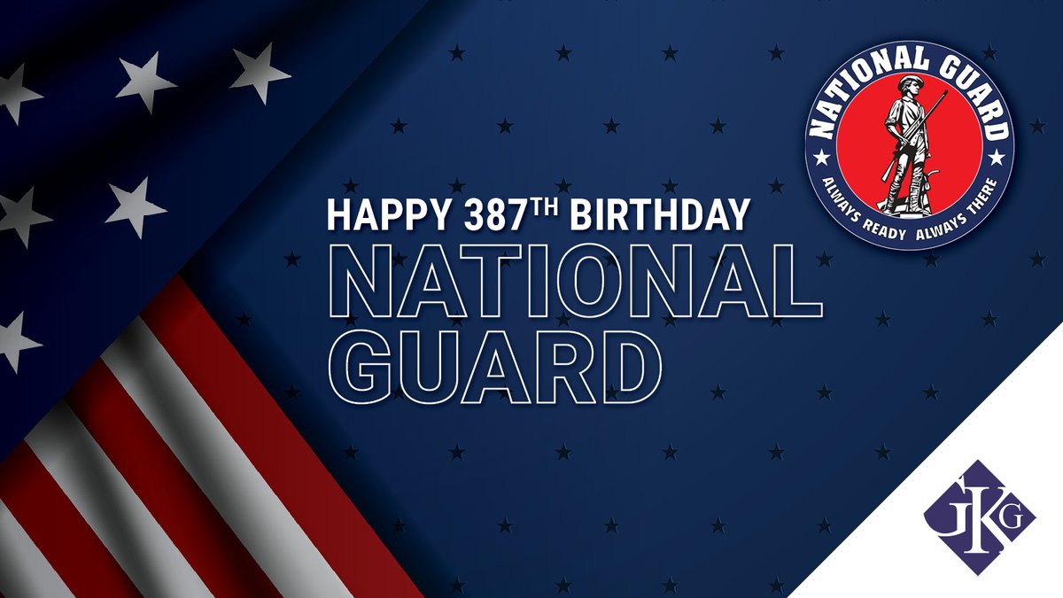 Today, we celebrate the 387th birthday of the U.S. National Guard, a resilient and enduring symbol of service to our great nation.

Happy Birthday, U.S. National Guard! 
#NationalGuardBirthday #AlwaysReadyAlwaysThere #ThankYouForYourService #HIREVets #HiringVeterans