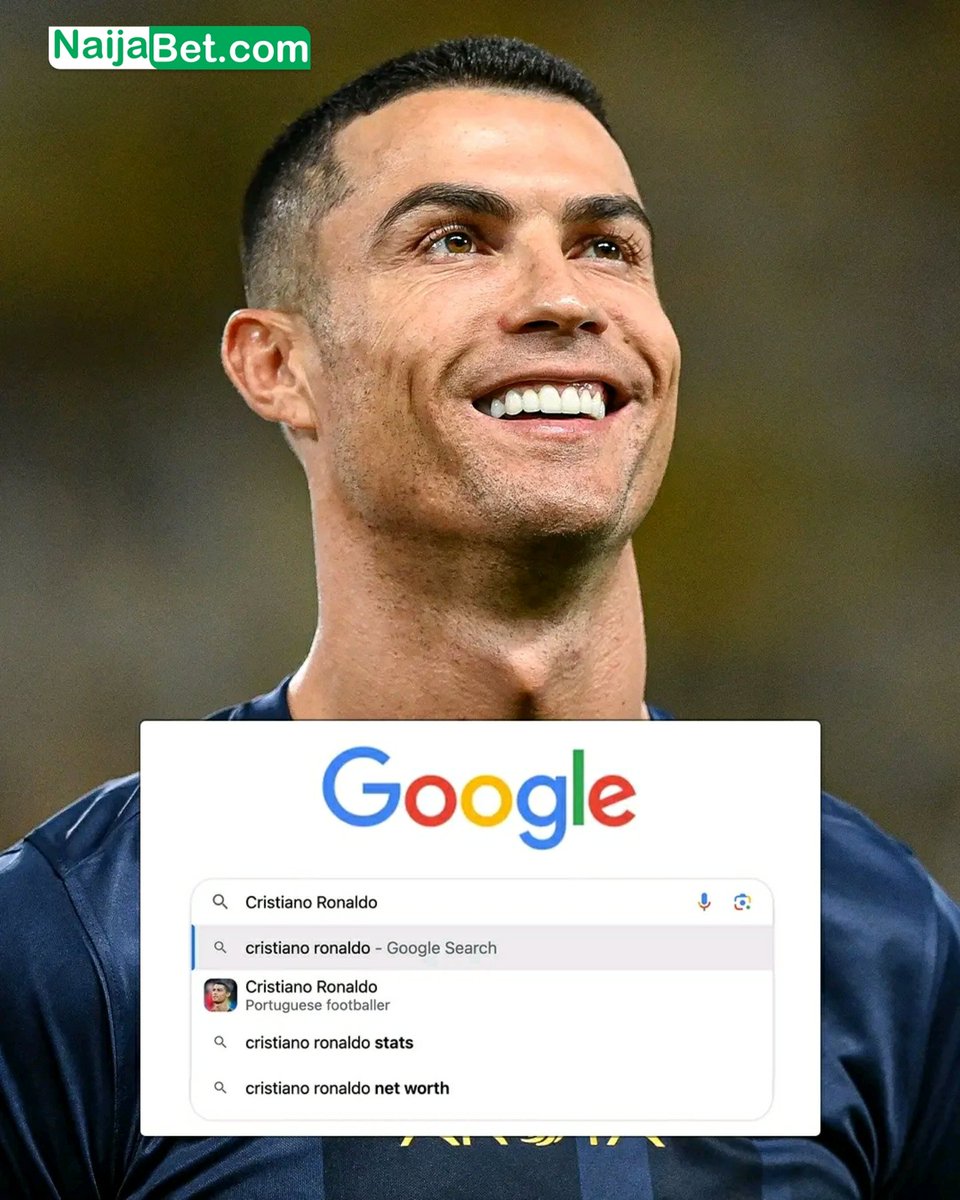 NaijaBet's tweet photo. π¨ Cristiano Ronaldo is π¨πππ’ππ’ππ₯π₯π² the most-searched athlete of the last 25 years, Google have announced π€―
#NaijaBet #ronaldo #depositpromo #UCL #NaijaBet De Gea #itelP55Series Napoli Christian BBL #TenHagOut Canada AC Milan Rodrygo Twe Twe Europa League Curry Musiala https://t.co/hJbZ1otiW4