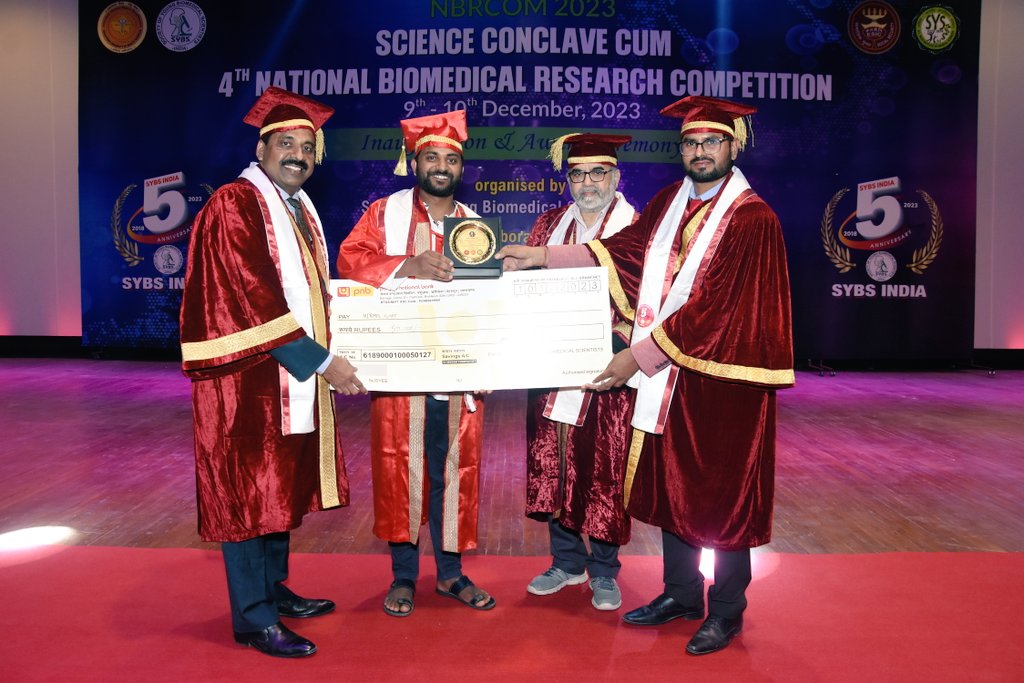 Congratulation to Nirmal Kumar @vniskon from the lab of Dr. Indranil Banerjee @CVLab_IISERM @indranilb4u for winning the Young Researcher Award in Life Sciences (1st Prize) at the National Biomedical Research Competition, 2023. @iisermalumni @IiserMohali