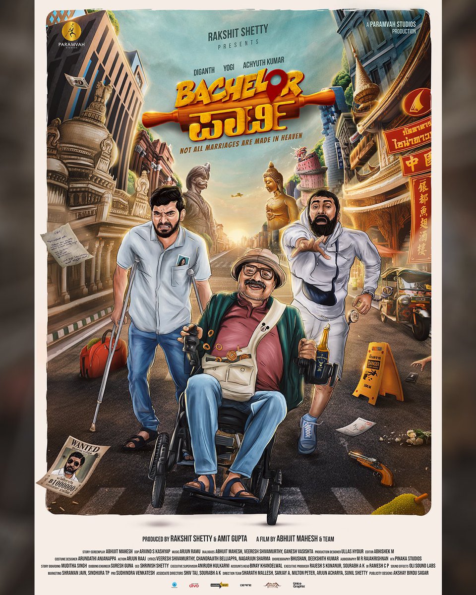 IamHCB's tweet image. Wild, wacky and witty! This is the kind of party you would NOT want to miss. ‘Bachelor Party’ coming soon😍

ಈ ಸಲ ಪಾರ್ಟಿ ಜೋರು😉

#BachelorParty @iAm1289 @rakshitshetty @diganthmanchale @LooseMada_Yogi #AchyuthKumar @SiriRavikumar #BalajiManohar @AcharaKirk