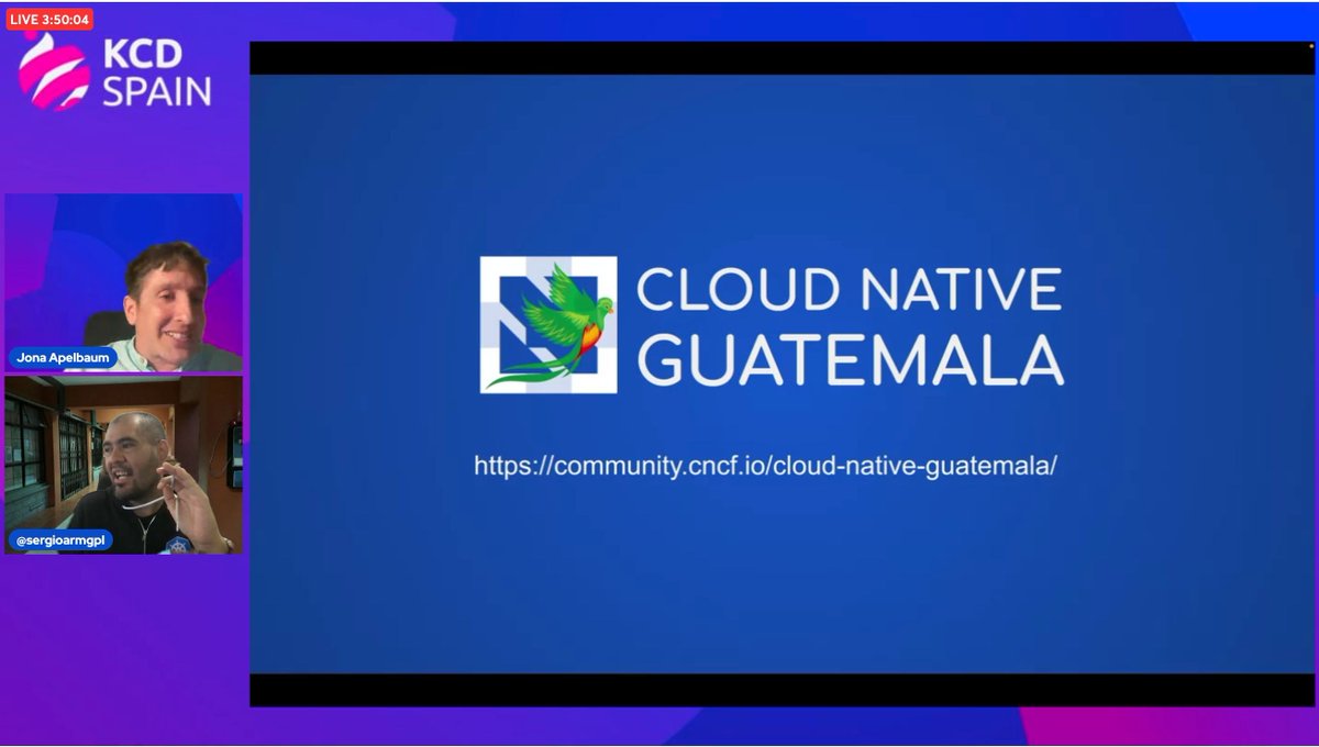 Sergio es de Guatemala, y allí también hay una gran comunidad Cloud Native. #kubernetes #k8s #cloudnative #cncf #opensource #kcd #kcdspain #kcdspain2023 #devops