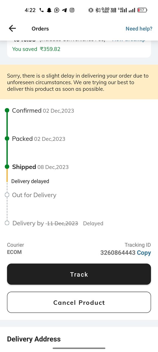 akki_sapra's tweet photo. @AJIOLife @EcomExpress_Ofc
There has been too much delay for my order delivery. the promised delivery date was 7th December then it was changed by  9th, 10th, 11 and now it's showing 13 and it is also passed but still not getting proper update for the same. Do need full. https://t.co/2rvPZZJlSW