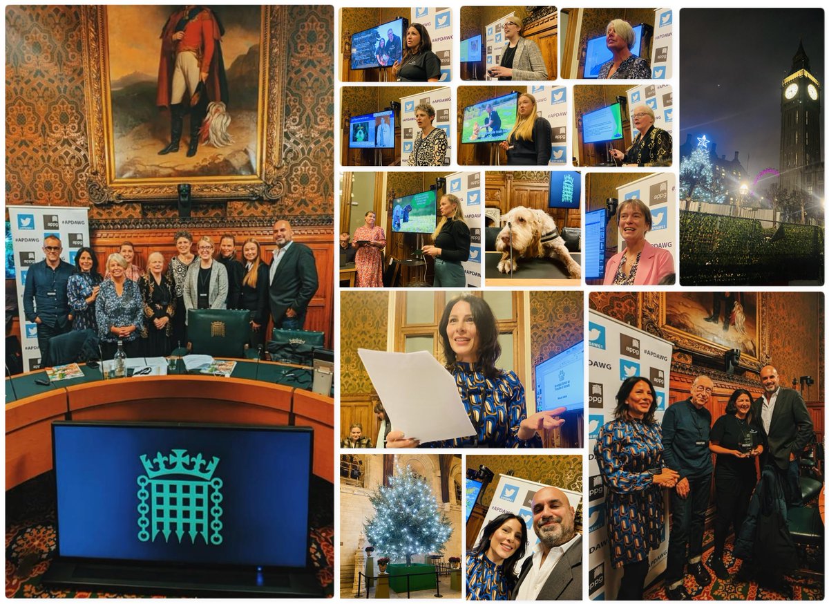 Huge thanks speakers & everyone who attended our inspiring #UnsungHeroes evening. Extra special thanks to @SelaineSaxby MP for puppy smuggling PMB update & guest co-host @lucrezianews! Congrats @streetvetuk's Jade Statt for winning Philippa Robinson Dog Welfare Award! 🏆 #APDAWG