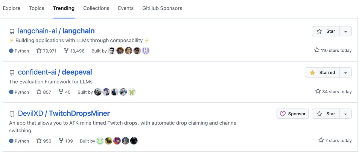 jeffr_yyy's tweet image. DeepEval ⭐ is now currently trending on GitHub for Python Repos! 🤗
Started off mid-August this year, DeepEval is the youngest but also became one of the biggest evaluation repos out there 😌
Dear engineers on X, can we get to 900 stars before 2024?
#opensouce #buildinpublic