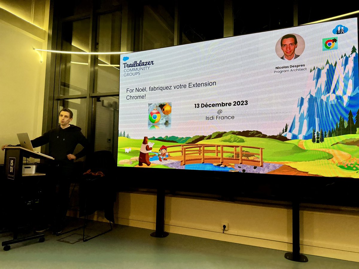 C’est parti pour la présentation par @despres_nick au Developer Group Paris de comment créer une extension Chrome connectée à Salesforce, et de l’extension qu’il a créé, SF Explorer: chrome.google.com/webstore/detai…