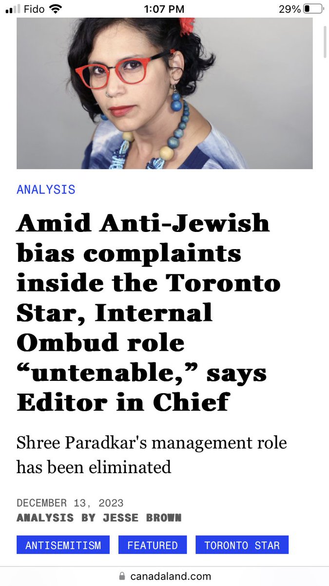 I have a lot to say about this hit job so buckle in. @ShreeParadkar in her Ombud role was the *only* reason SO many BIPOC journalists felt and still feel safe working at torstar/metroland which are frankly very white & very male newsrooms. I was one of them. 1/6