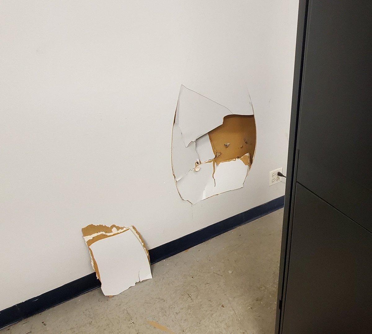 Today at work, I crash thru a wall