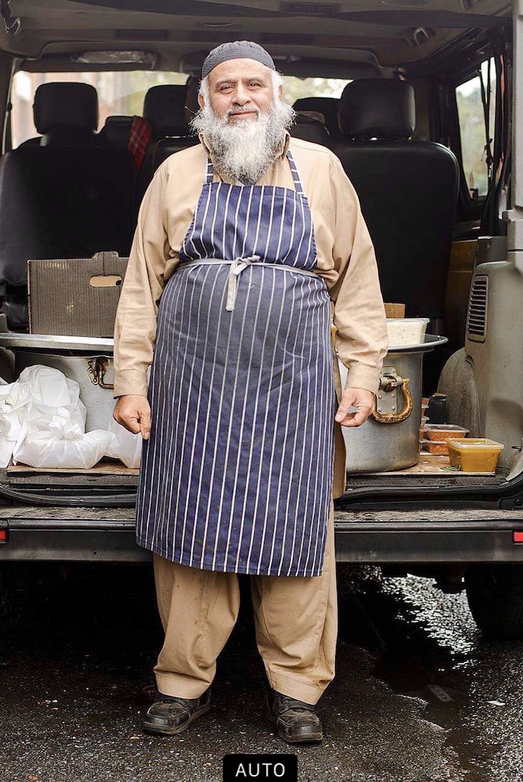 Community Spirit. The gentleman in this photo was serving curry to the local community from the back of his van. He kindly agreed to having his portrait taken. Click on the image to see full photo.