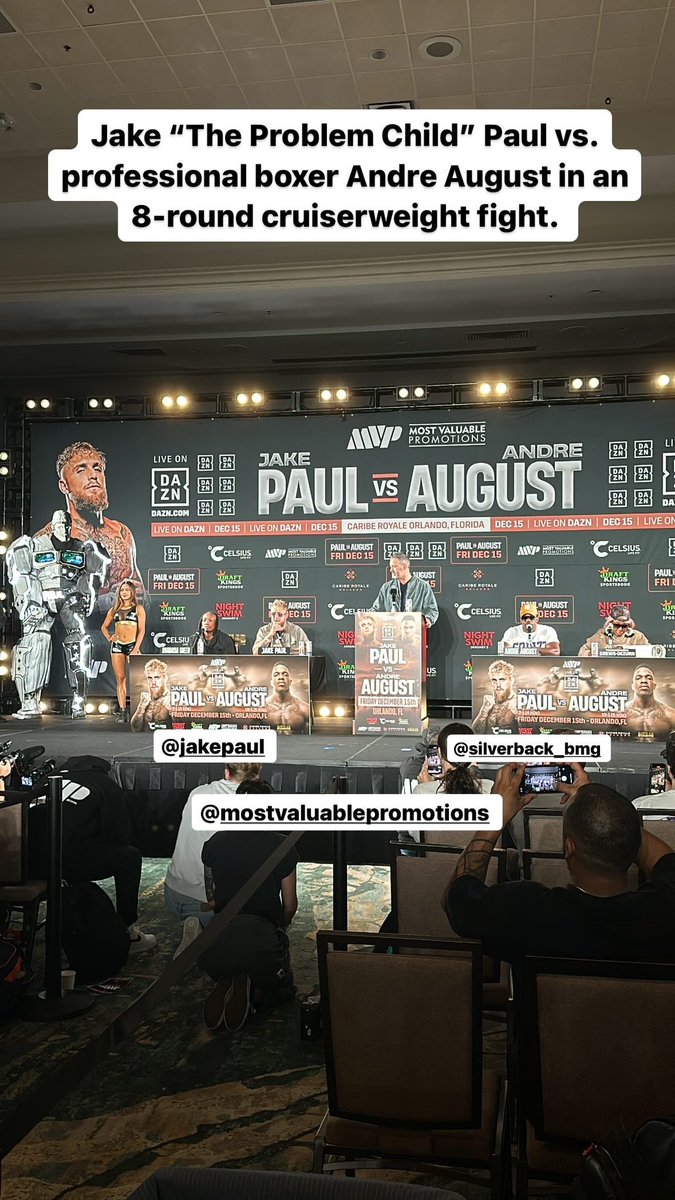 Jake “The Problem Child” Paul vs. professional boxer Andre August in an 8-round cruiserweight fight. 

#jakepaul #andreaugust #mvp #mostvaluablepromotions #paulvsaugust #dazn