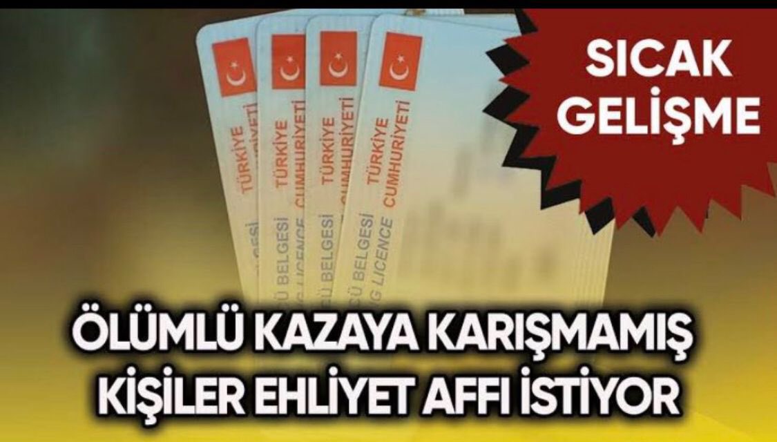 YeniSeneye EhliyetAffı
Yeni yolda temiz bir sayfa açıp yollara dönmek istiyoruz