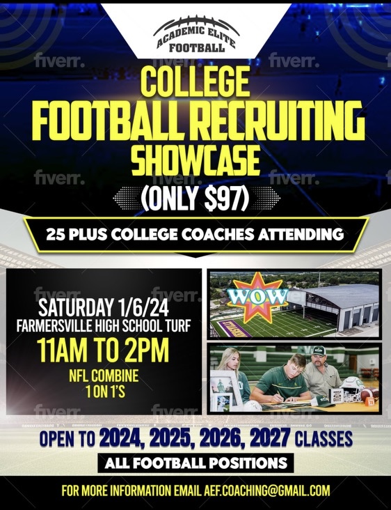 Great opportunity to get your talent seen by a large number of college coaches. Come show out in our new Multi-purpose facility. eventbrite.com/e/academic-eli…