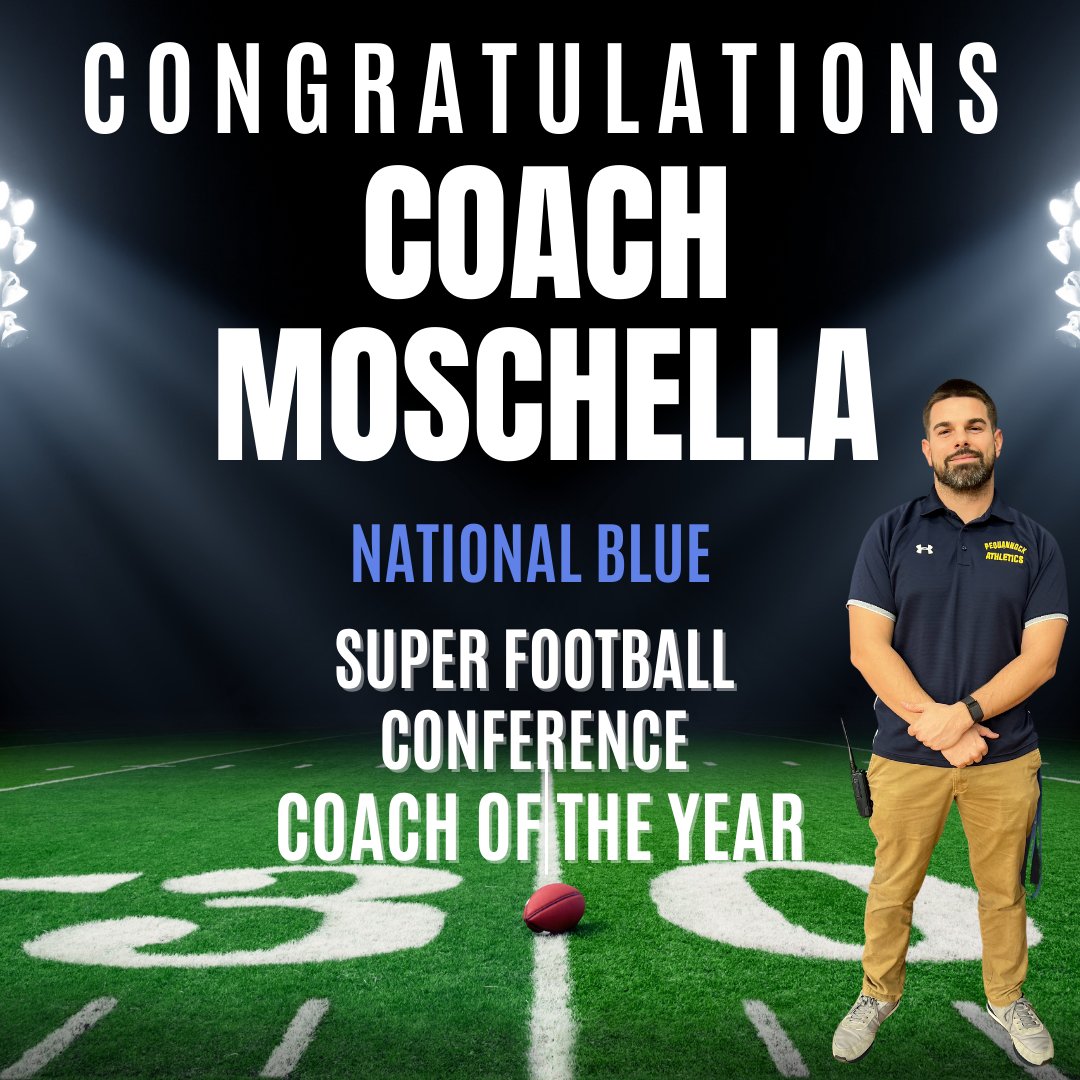 pthsnation's tweet photo. 🌟 Coach Moschella has been named National Blue Conference Coach of the Year! 🏈🔥 Join us in celebrating this well-deserved honor! 🎉🙌 Go Panthers! #CoachOfTheYear #nocknation  🏆💙 https://t.co/UU68ktOVaf