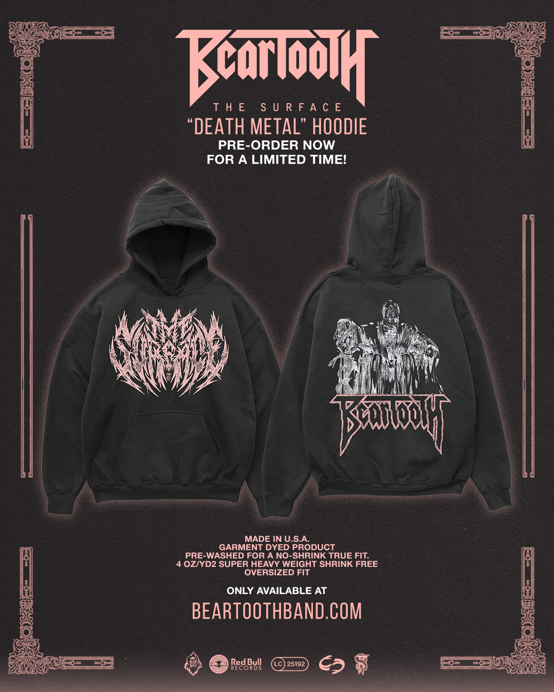Beartooth on X: Today is the LAST DAY to pre-order the garment dyed /  oversized fit Hoodie in our official web store! Orders will stop at 11:59pm  Pacific Standard Time! 🔗