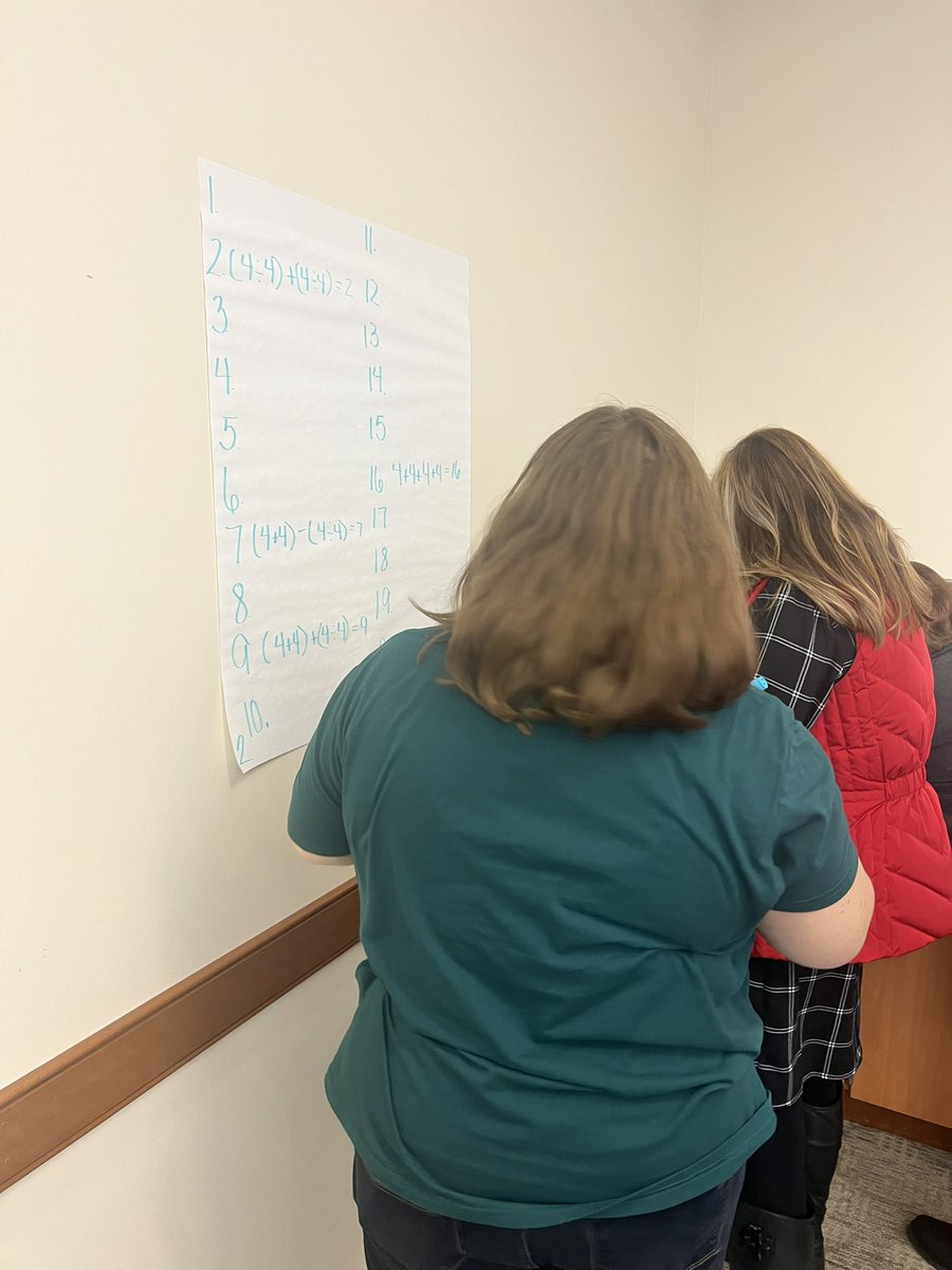 Rebecca Jahr (@mathbrains) on Twitter photo I loved to see the Capital School district coaches diving into some math this afternoon. How can you use 4, 4s to make the numbers 1-20? <a href="/LindsayO22/">Lindsay Osika</a> <a href="/CarieDebaca/">Carie Steelman</a> <a href="/awinkandas5280/">alwink</a> I loved to see the Capital School district coaches diving into some math this afternoon. How can you use 4, 4s to make the numbers 1-20? <a href="/LindsayO22/">Lindsay Osika</a> <a href="/CarieDebaca/">Carie Steelman</a> <a href="/awinkandas5280/">alwink</a>