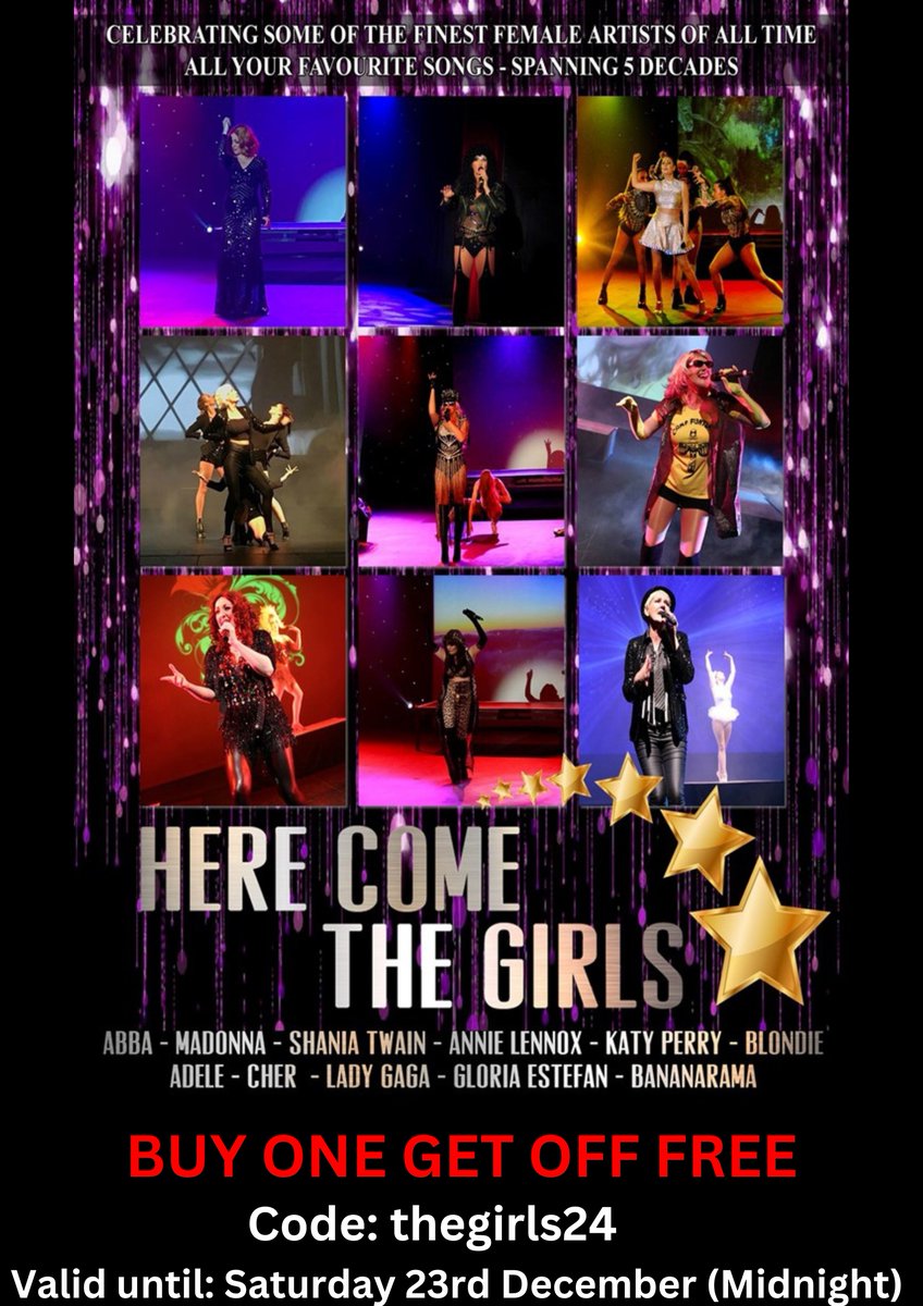 'Here Come The Girls' have decided to share the Christmas spirit and will be offering BUY ONE GET ONE FREE tickets for their upcoming performance on Thursday 11th April 2024. Use the code: thegirls24 Booking: mullingarartscentre.ie/index.php/revi… | 044 934 7777