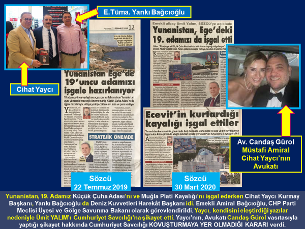 CİHAT YAYCI, TÜRK KAMUOYUNU YANILTMAYA ÇALIŞIYOR. Yunanistan'ın işgal ettiği ada sayısının 20 değil 176 olduğunu iddia ederek toplumun kafasını karıştıran Yaycı, iddiasını belgeleri ile ispat etmek zorundadır.