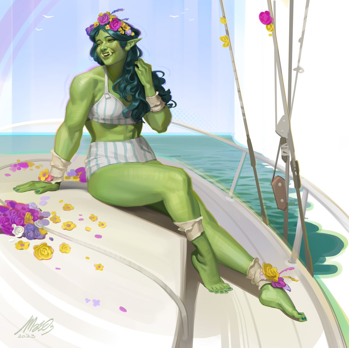 A fun Orc pinup I did during a live session with @mooncolony_ltd !