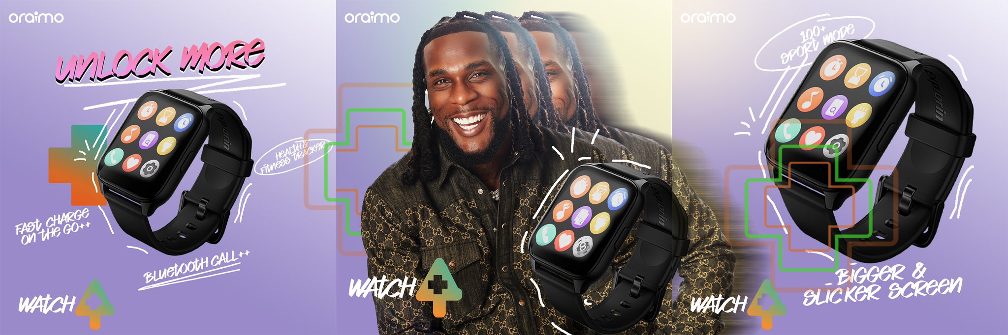 oraimomate on X: Unlock more style, possibilities, and connectivity with  the oraimo Watch 4+.⌚️ Order Now on the oraimo E-shop. Link in bio 💚  #UnlockMore #oraimowatch4plus  / X