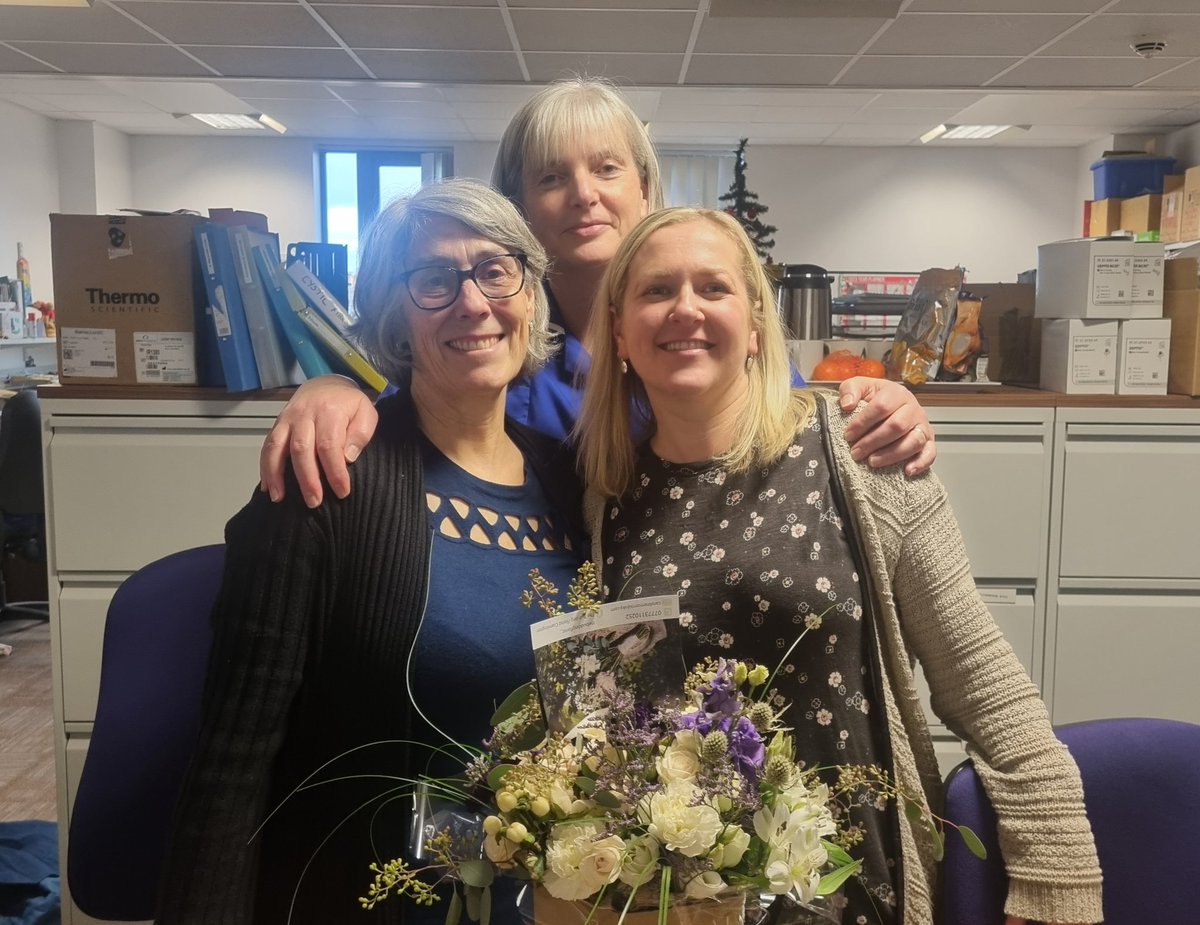 Today we said goodbye to @Carol_A_Sharpe who has retired after over 30 years as a CF nurse specialist in Newcastle. Enjoy your well earned retirement Carol, we miss you already! @GreatNorthCH @NewcastleHosps #TeamCF