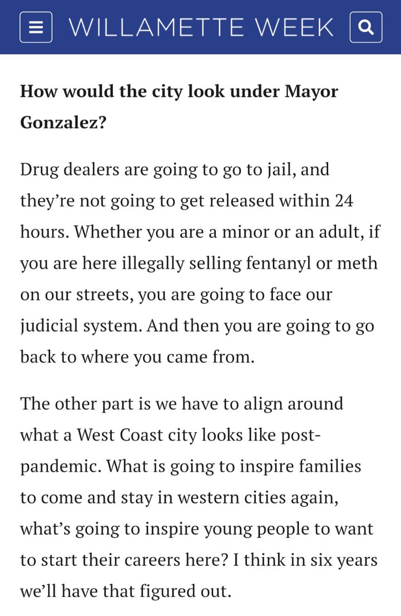 Damon Motz-Storey (@damonmotzstorey) on Twitter photo Incredibly disturbing, xenophobic words from Portland City Commissioner <a href="/CommissionerRG/">Commissioner Rene Gonzalez</a> Rene Gonzalez who is also running for mayor in 2024.
Back where, exactly? This kind of extreme criminalization of drug users & sellers has been done. it doesn't work.
wweek.com/news/2023/12/1… Incredibly disturbing, xenophobic words from Portland City Commissioner <a href="/CommissionerRG/">Commissioner Rene Gonzalez</a> Rene Gonzalez who is also running for mayor in 2024.
Back where, exactly? This kind of extreme criminalization of drug users & sellers has been done. it doesn't work.
wweek.com/news/2023/12/1…
