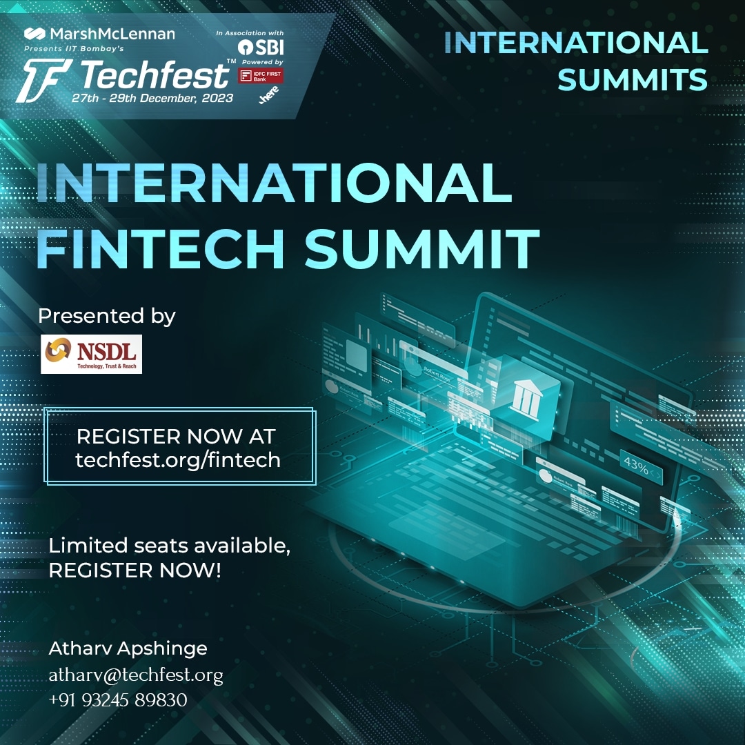 Ready to dive into the future of finance? Join us at the International Fintech Summit by Techfest, IIT Bombay in association with @NSDL_Depository. Imagine engaging in live discussions with global experts. Calling all entrepreneurs, startup founders, students, and finance…