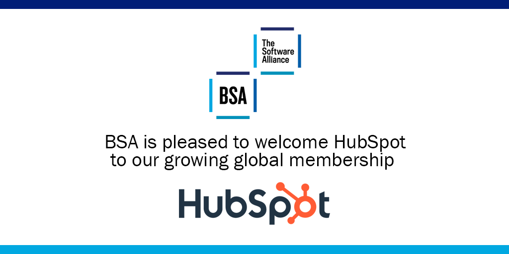 🎉 We're excited to announce @HubSpot as our newest global member! HubSpot's software and technologies are helping businesses around the world. We look forward to working together to advance AI and privacy policy. Read the full press release: bsa.org/news-events/ne…