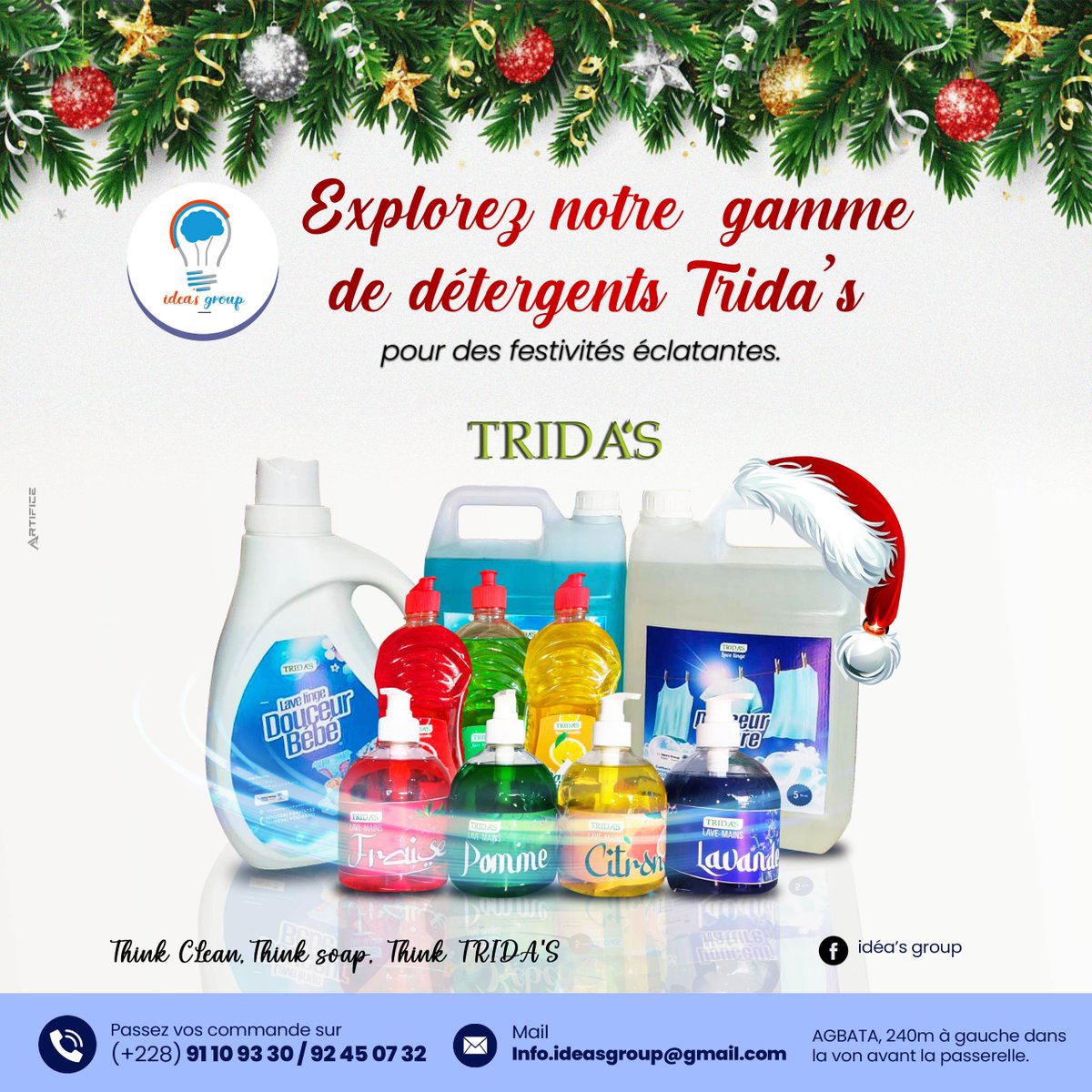 IDEA'S GROUP

Technicien dans la production des savons naturels de qualité  #IDEASGROUP vous invite à redécouvrir la magie du naturel à travers la collection des savons #tridas. 
Infoline : 91 10 93 30  | Agbata
 
#madeintogo #consommerlocal #Artifice #Nunana2023 #228Events