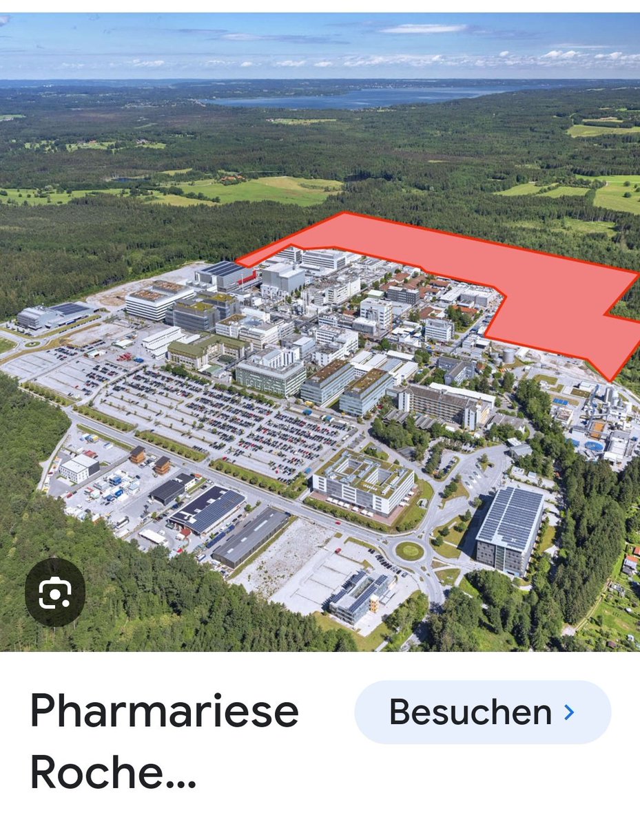 @akil_tozu Almanya Penzberg kasabası roche ilaç fabrikası kırmızı alana yeni binalar dikilecek. Kırmızı alan hariç 5200 kişi çalışıyor. Her geçen gün büyüyor. Sekreterlerden biriyle tanıştım aldığım maaşı duysan dudağın uçuklar demişti. Dudağım uçuklamasın diye soramamıştım!