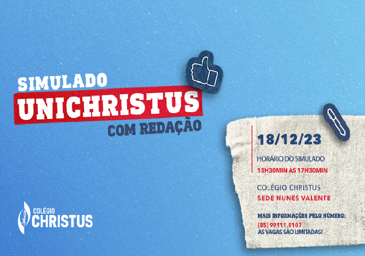 📣Aberto ao público!📣
Receba seu Relatório de Desempenho Acadêmico e mais outros dados que são fundamentais para o direcionamento dos seus estudos.
🗓️ 18/12/23 ⏰ 13h30min às 17h30min

📲 Mais informações: (85) 99111.8107

eventos.christus.com.br/evento/2381