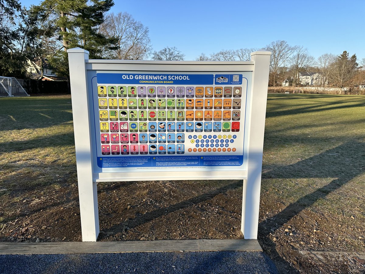So thrilled to share the new OGS communication board on our playground. This is just one more way to break down barriers and give a voice to all students. Thank you OGS PTA
<a href="/DrJones_GPS/">Dr. Toni Jones</a>
<a href="/GPSDistrict/">Greenwich Public Schools (aka Ms. Pia Ledina)</a>
<a href="/GreenwichCTOFS/">Town of Greenwich CT</a>
<a href="/MJDAmico_GPS/">Marc J. D'Amico</a>
<a href="/gpsbehaviorteam/">gps behavior support team</a>