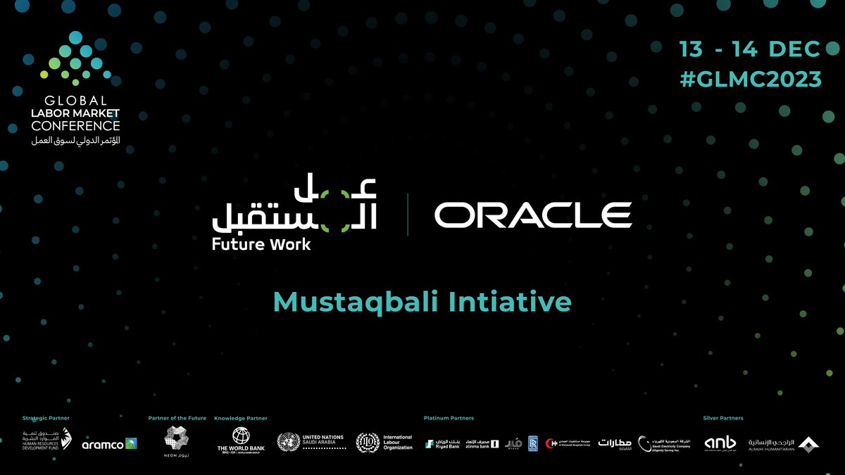 We are very pleased to announce a joint initiative between our partners at @Oracle and @FutureWork_ksa: the 'Mustaqbali Initiative' here at #GLMC2023