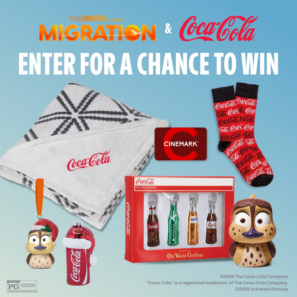 🚨 GIVEAWAY 🚨 FOLLOW US and RT this post for a chance to win a Coca-Cola x #MigrationMovie prize pack! No Purchase Necessary. U.S/D.C. only, 18+. See Official Rules for all details. Enter by 12/20/2023 Rules: cur.lt/jfeaqbgks #CinemarkPrizePackSweepstakes