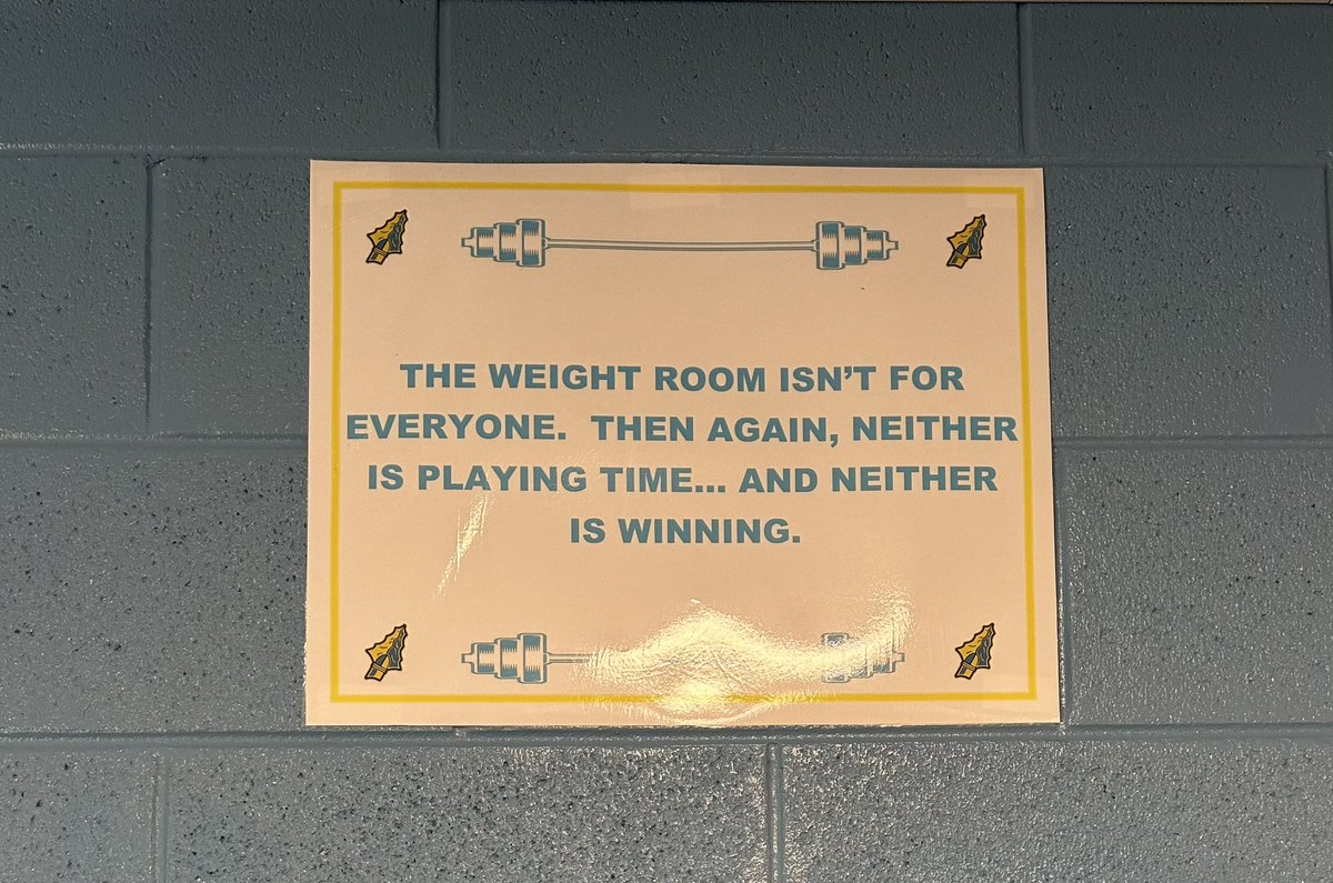 Love coming home to Chiefland High and seeing the new school and improvements over the years. This sign is in the new weight room. I wish I knew then what I know now! 
GET STRONG 💪🏼
