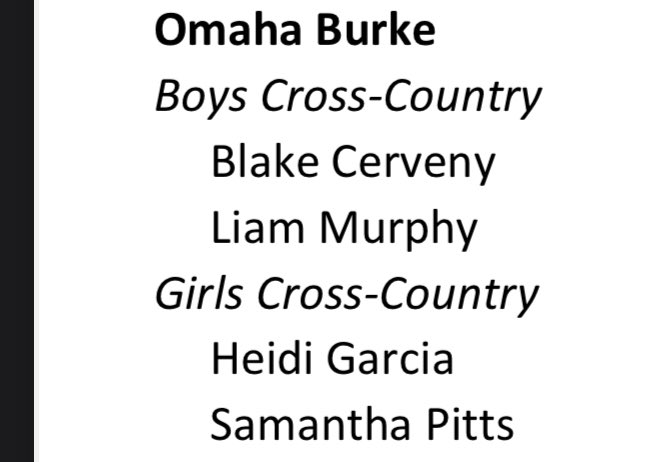 Cerv4 (@omaha_outlaws4) on Twitter photo Congrats to the <a href="/burke_XCTF/">Burke XC and Boys T&F</a> <a href="/WomenBurkeTF/">Burke Women's Track and Field</a> <a href="/burke_athletics/">Burke Athletics/Activities</a> student-athletes for making the Nebraska All-State Academic list <a href="/blake_cerveny/">Blake Cerveny</a> Congrats to the <a href="/burke_XCTF/">Burke XC and Boys T&F</a> <a href="/WomenBurkeTF/">Burke Women's Track and Field</a> <a href="/burke_athletics/">Burke Athletics/Activities</a> student-athletes for making the Nebraska All-State Academic list <a href="/blake_cerveny/">Blake Cerveny</a>