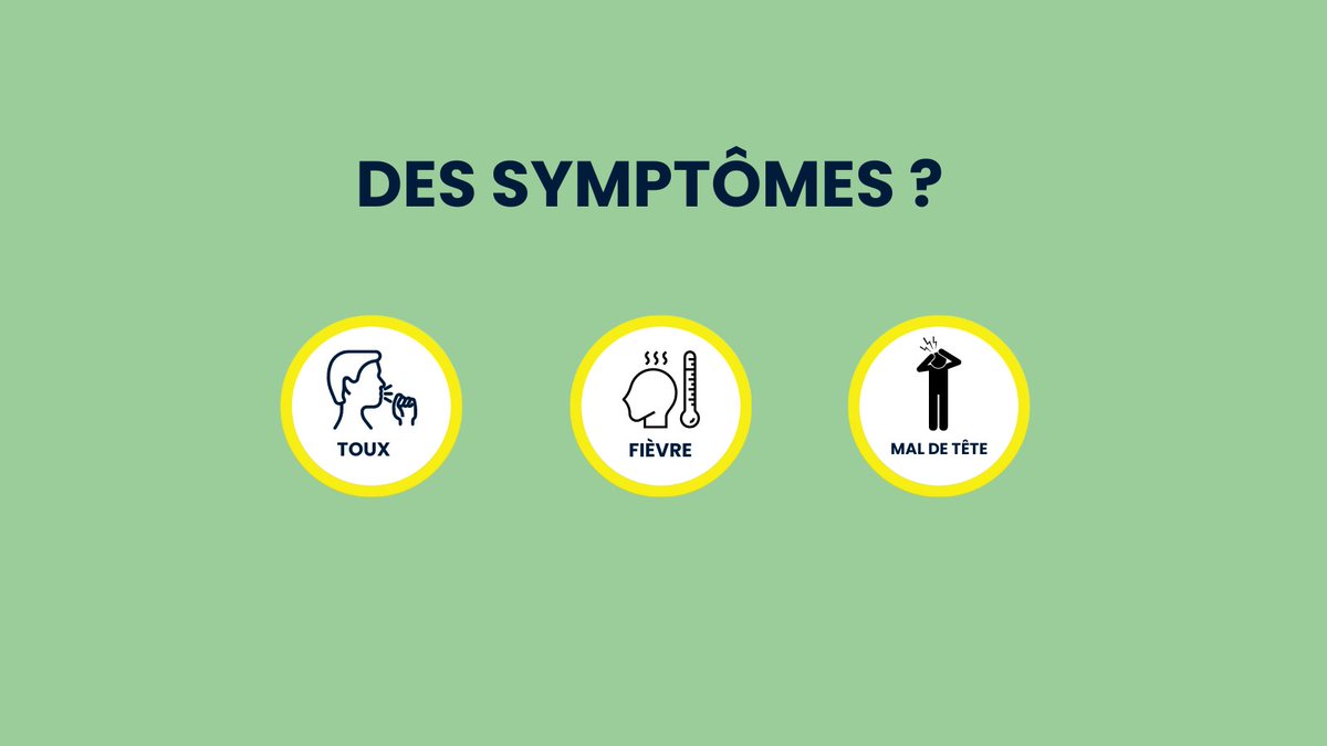 [🦠 Protéger les autres ]
Si vous avez des symptômes, pensez à protéger les autres et à éviter la surcharge des hôpitaux  :
1️⃣ Évitez de sortir, privilégiez le télétravail
2️⃣ Si vous devez sortir, portez un masque dans les lieux clos et fréquentés
3️⃣ Lavez-vous les mains