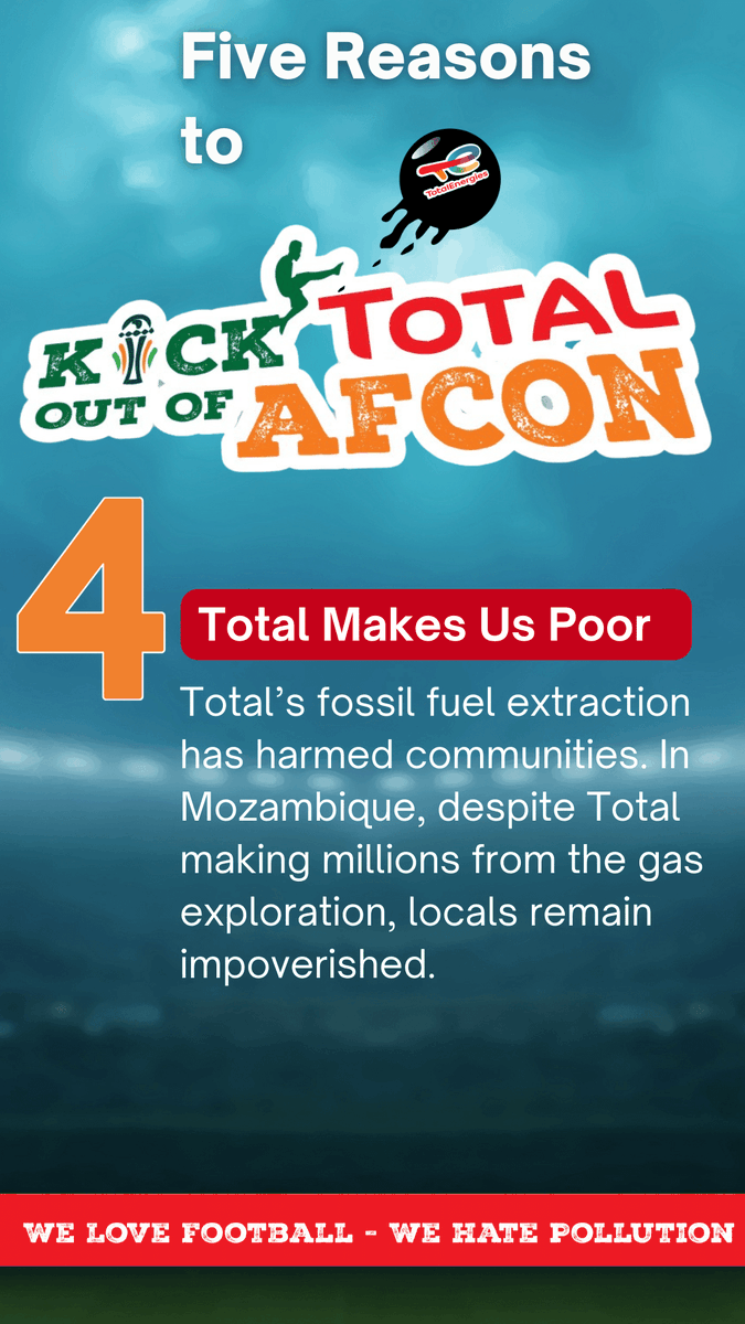 @TotalEnergies ✊Fossil fuel giants can't buy our love for football. We deserve better than their PR stunts.