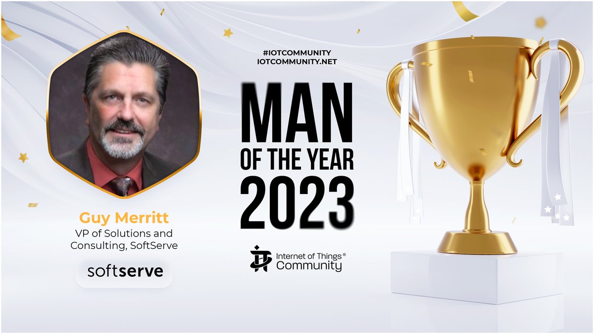 The <a href="/IoTCommunity/">IoT Community®</a> is delighted to announce that Guy Merritt, VP of Solutions and Consulting @SoftServeinc is the IoT Community Man of the Year 2023!
Please join us in congratulating Guy Merritt for this award.
iotpractitioner.com/iot-community-…
#IoTCommunity #IoT #AIoTCoE #IoTSlam
