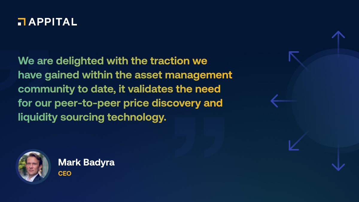 Our CEO, Mark Badyra, comments: “Our technology addresses the industry’s key pain points: accessing hard-to-find liquidity and the ability to execute multiple days ADV, including in small to mid-cap stocks, without the risk of price erosion”. appital.io/news/articles/…