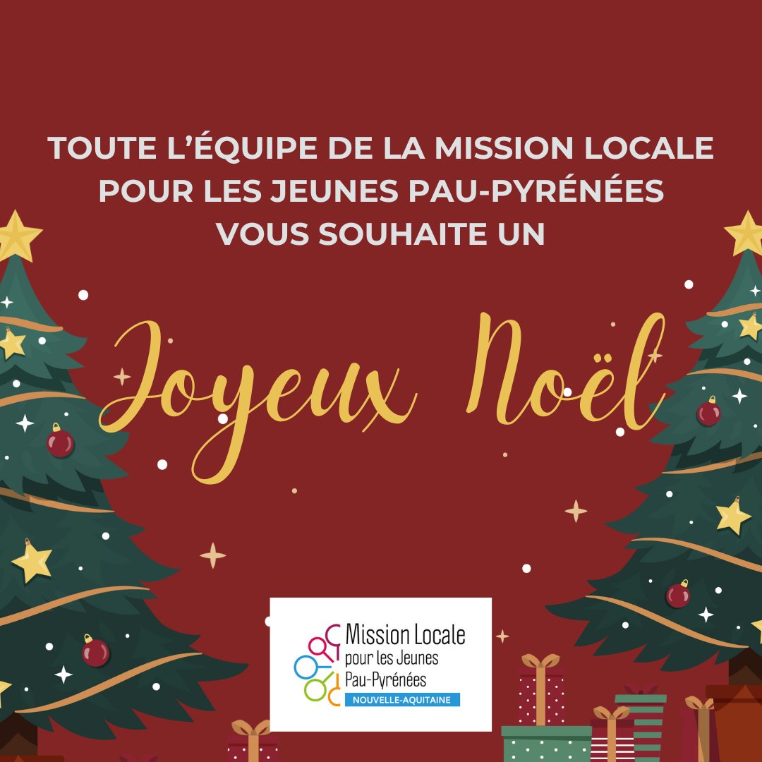 Toute l'équipe de la Mission Locale pour les Jeunes Pau-Pyrénées vous souhaite un Joyeux Noël !
#emploi #formation #orientation #noel2024
