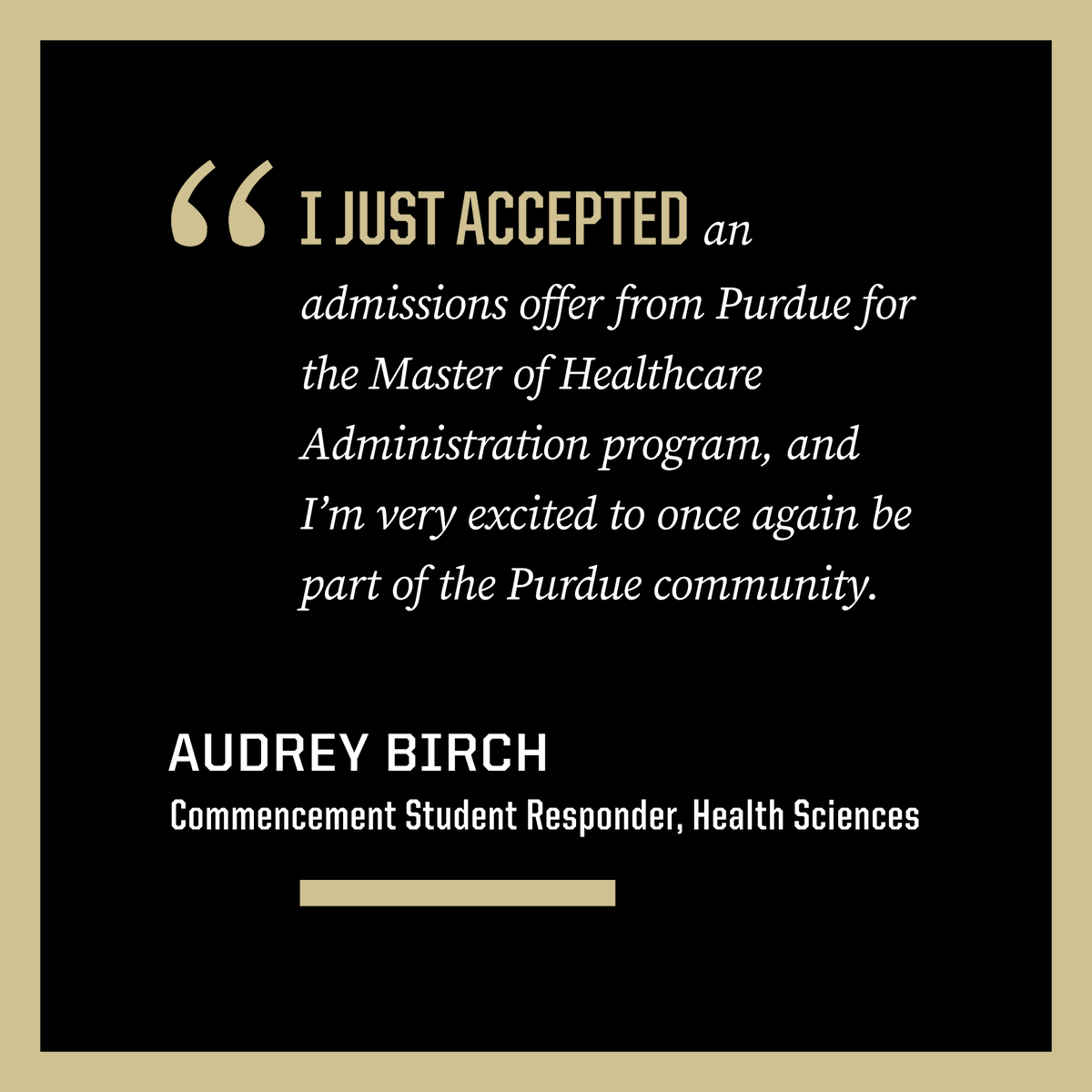 🎓On Sunday, Audrey Birch will receive her bachelor's degree from @PurdueHSCI in biomedical health sciences. She will also take center stage to deliver an address as the Division III commencement ceremony’s student responder. #PurdueHHS #PurdueUniversity purdue.edu/newsroom/relea…