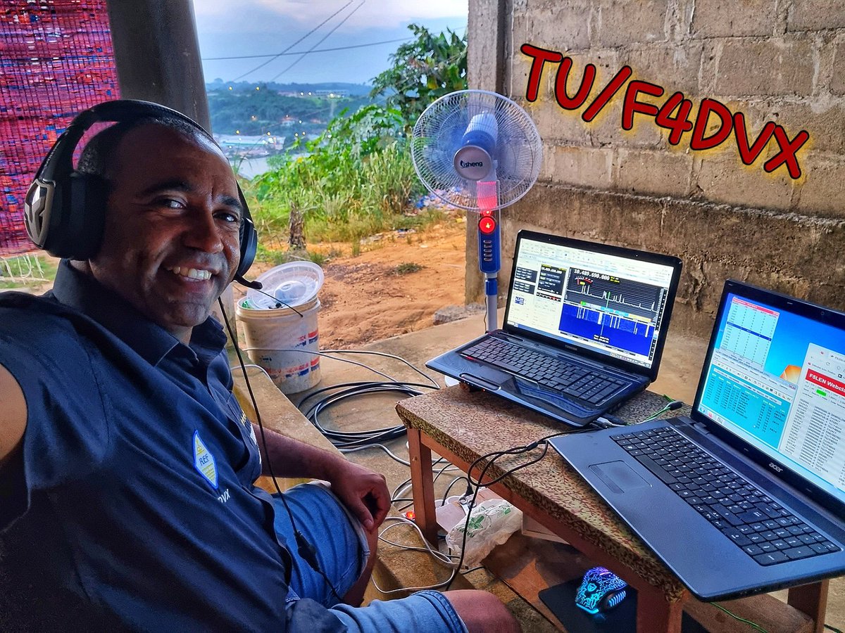 Hello fom Ivory Coast 
TU/F4DVX 🇨🇮 📡 
ADALM Pluto + PA
Lnb: Poty +Antenna: 95CM Dish
#QO100 #cqdx #satellite #hamradio #f4dvx  #radioamateur #amateurradio #cq #ssb #ft8 #ft4 #dxcc #lotw #qsl #dx  #qo100 #gridlocator #locator #hamspirit #dxpedition #adalmpluto #sdr #SDRConsole
