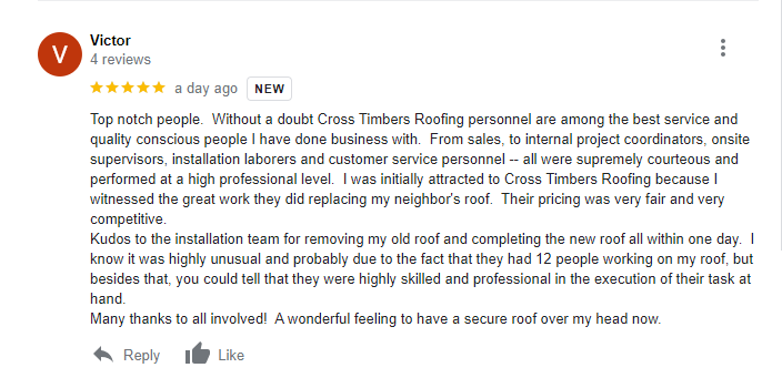 CrossTimbers16's tweet photo. WOW! Our latest Google review has us feeling extra proud and thankful to have such an AWESOME team from start to finish!
#HOWSYOURROOF
https://t.co/5JbQGuYpq8 https://t.co/aUdluNr63j