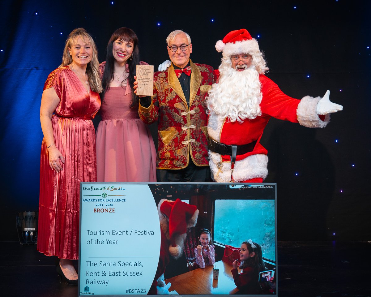 Santa made a very special collection , ahead of all his deliveries, he helped the Kent &amp; East Sussex Railway pick up an Event of the Year award for their Santa Specials at the Beautiful South Awards for Excellence