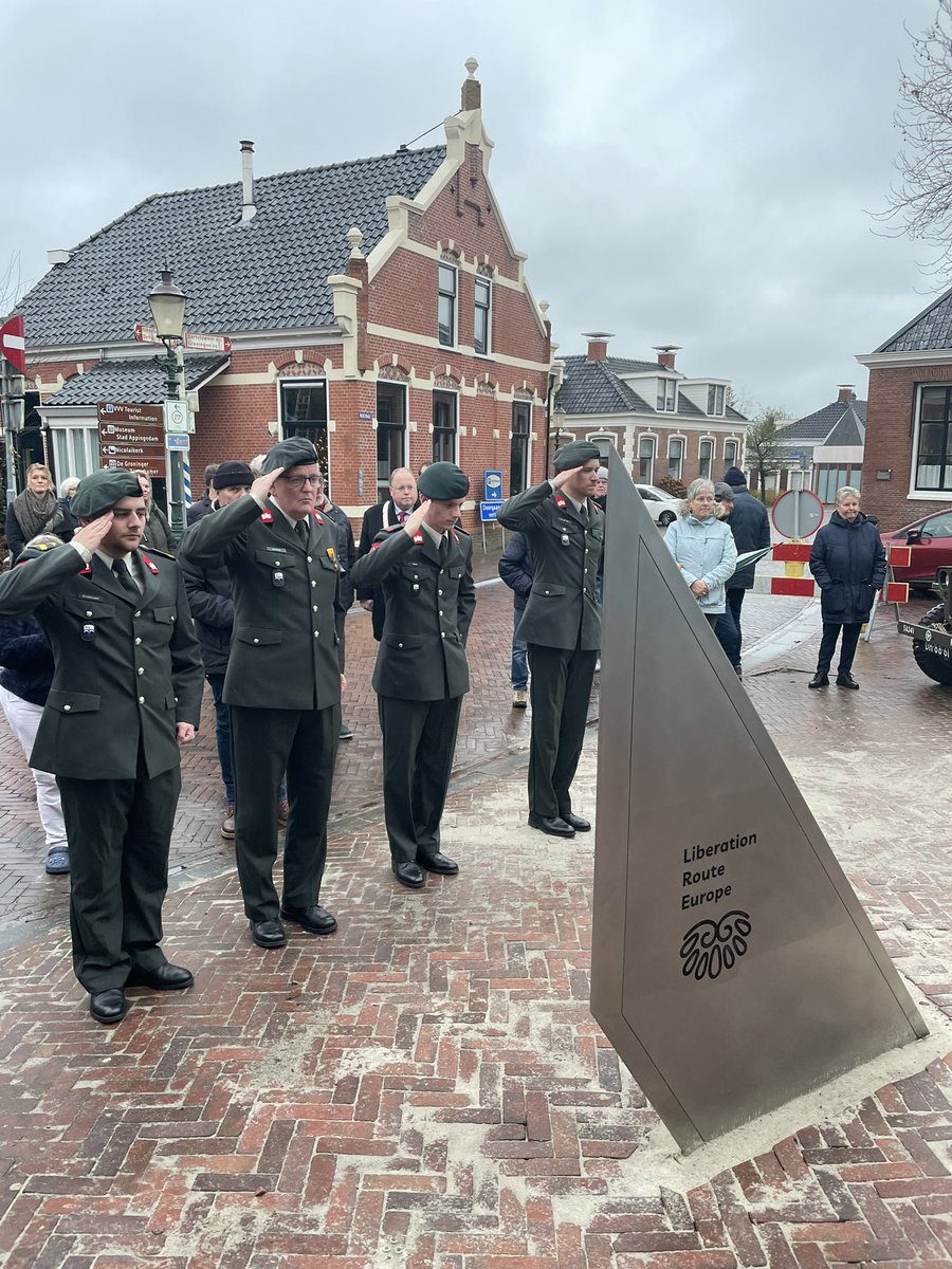 Liberation Route Europe Opening Canadian Trail in Appingedam met Vector of Memory van Daniel Libeskind