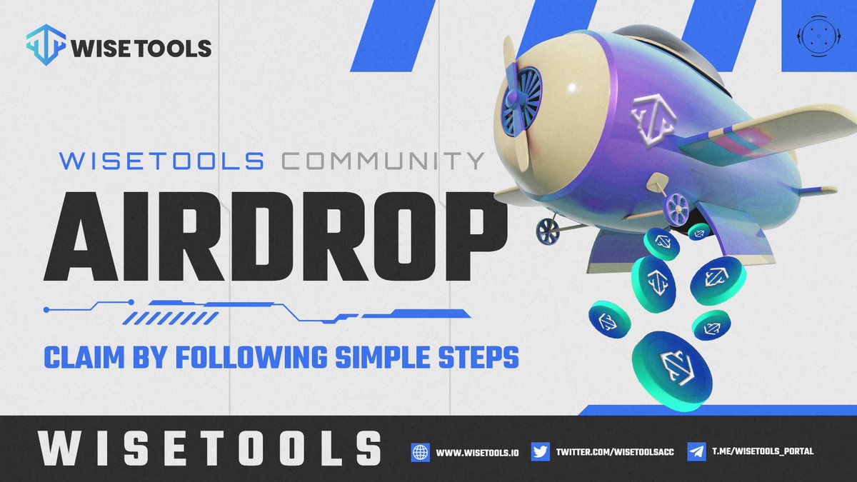 🎁WiseTools Airdrop EVENT🎁

💥$500,000 $WT #giveaway 
🏆 Prize Pool «» 500,000 $WT

✅Retweet + Follow <a href="/wisetoolsacc/">WISETOOLS</a>  on Twitter
✅Complete #Gleam  
gleam.io/xtD4Y/wisetool…

⏰Period : 13.12.23 ~ 16.12.23
📷Date of receipt : 16.12.23

#WiseTools #WT #gleam #airdrop #CryptoNews