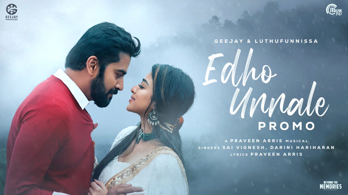 Love ballad #EdhoUnnale song promo ft. @actorgeejay, #Luthufunnissa is streaming now!🥰🎶 youtu.be/ghpje_NITUs Full Song out on 15th Dec 6 PM @arris_pronaw @PraveenKum86924 @saivigneshsings #darini @U1arun_Director @_ganesh_film @onlynikil @Muzik247in