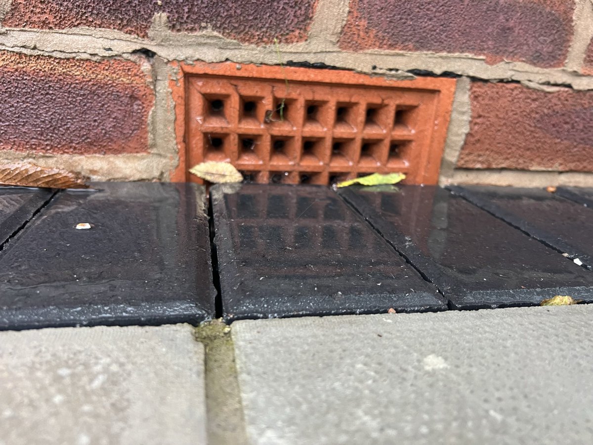 GKWilsonGardens's tweet photo. Covering air bricks and breaching damp proof course regs is never a good idea 👍….. #landscaping #expertwitness #paving #landscapingexpert #contractorissues https://t.co/d6voJ9uk2I