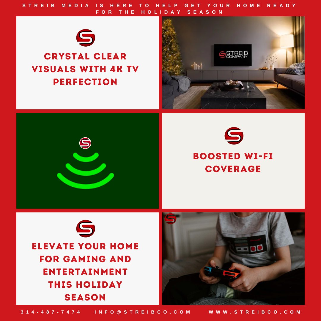 Level up your entertainment experience with Streib Media! We've got crystal-clear visuals, boosted WiFi, and uninterrupted gaming covered.
Call us today and let's crank up the audio for an immersive entertainment setup you won't believe!
#StreibTribe #ElevateYourSound